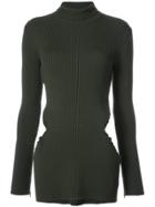 Yang Li Ribbed Torn Hip Turtleneck - Green