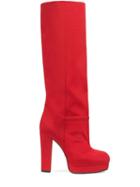 Gucci Ribbed Knee-high Boots - Red