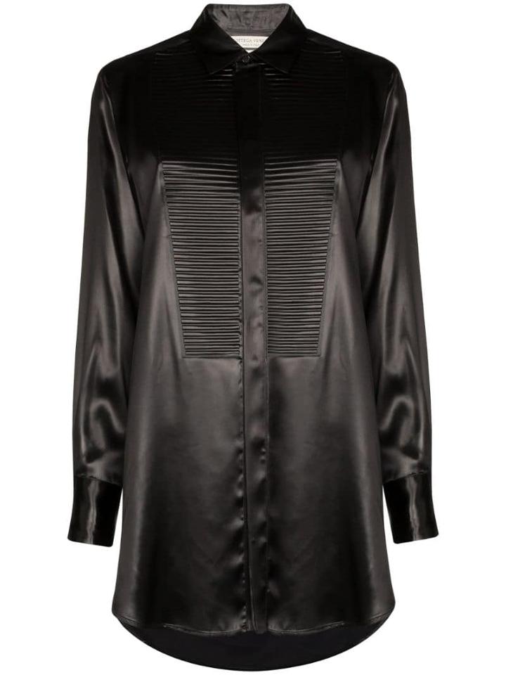 Bottega Veneta Textured Bib-panel Shirt - Black