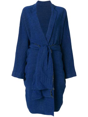 Daniela Gregis Belted Wrap Coat - Blue