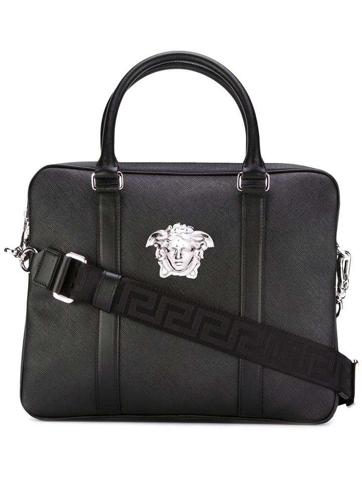 Versace Medusa Tote Bag, Men's, Black, Polyurethane