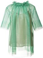 Stella Mccartney Ruched Blouse, Women's, Size: 40, Green, Silk/polyester
