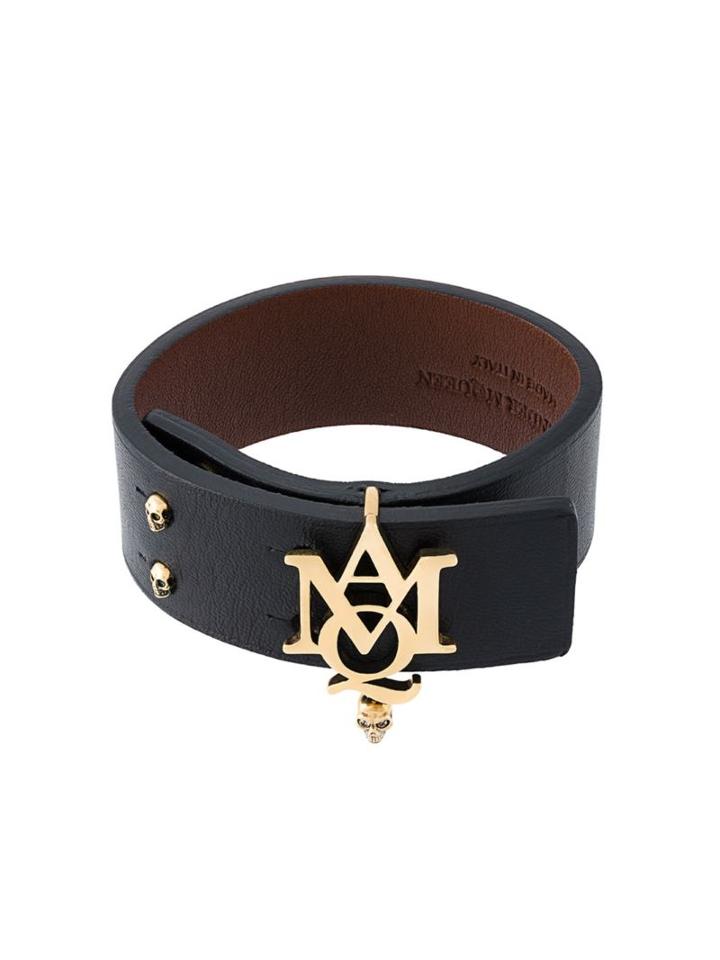Alexander Mcqueen Logo Cuff, Women's, Black