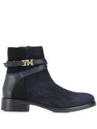 Tommy Hilfiger Hardware Detail Ankle Boots - Blue