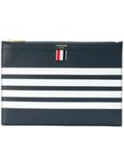 Thom Browne 4-bar Stripe Leather Tablet Holder - Blue
