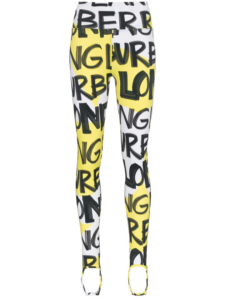 Burberry Graffiti Logo Stirrup Leggings - Yellow & Orange