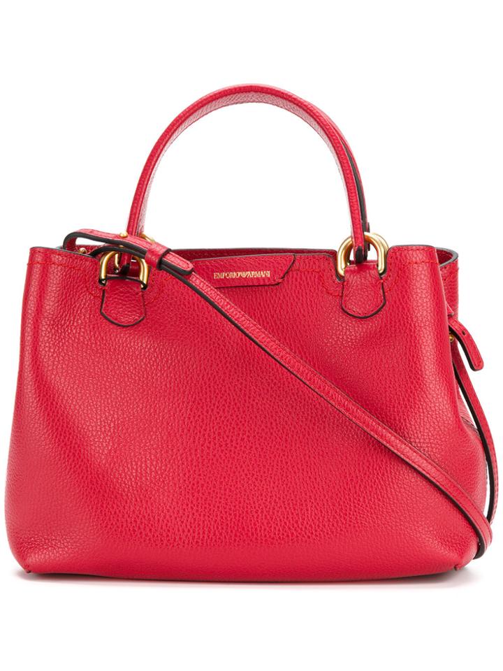 Emporio Armani Logo Stamp Tote - Red