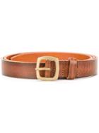 Dsquared2 Worn Effect Skinny Belt, Men's, Size: 90, Brown, Leather
