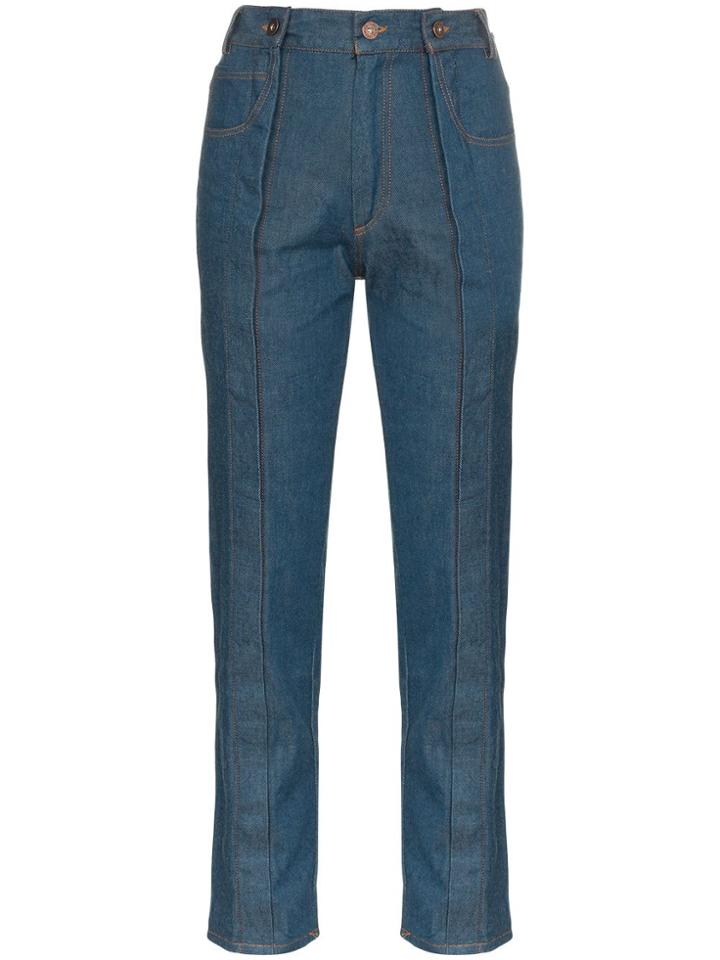 Delada High-waisted Straight Leg Jeans - Blue