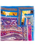 Etro - Printed Scarf - Women - Silk/wool - One Size, Women's, Blue, Silk/wool