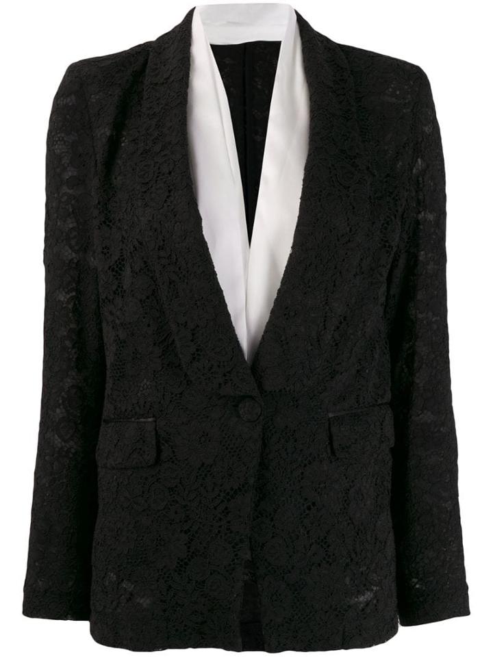 Pinko Lace Single-breasted Blazer - Black