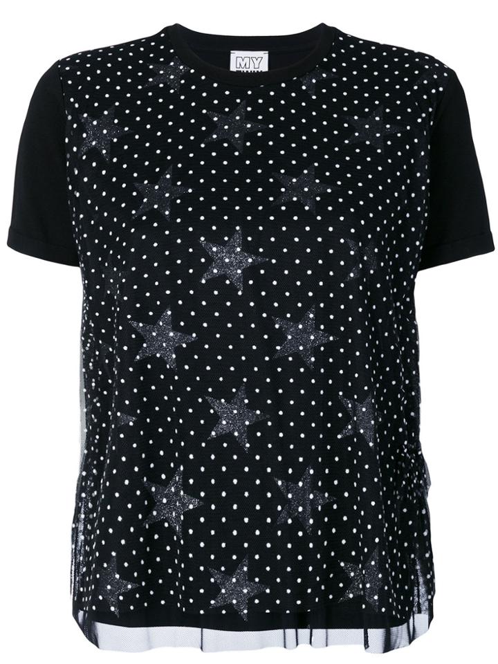 Twin-set Polka Star T-shirt - Black
