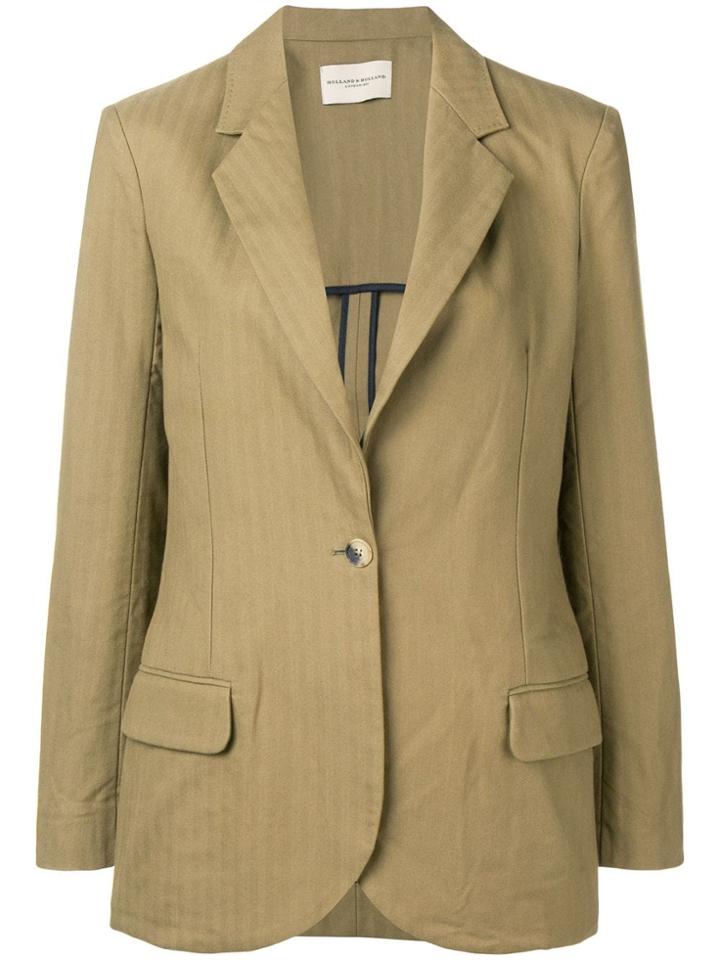 Holland & Holland Striped Single-breasted Jacket - Green