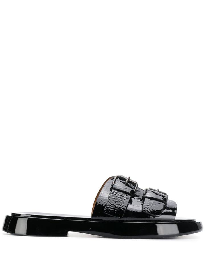 Marsèll Double Buckle Slides - Black