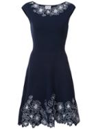 Milly - Floral Embroidery Dress - Women - Cotton/polyester/viscose - Xs, Blue, Cotton/polyester/viscose