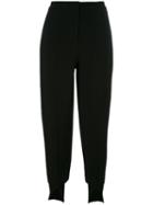 Twin-set Slit Cuff Cropped Trousers, Women's, Size: 38, Black, Viscose/spandex/elastane