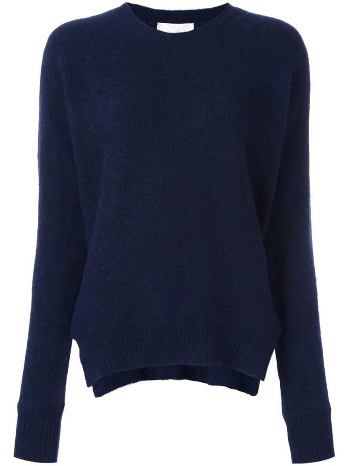 Forte Forte Side Slit Sweater, Women's, Size: 1, Blue, Polyamide/wool