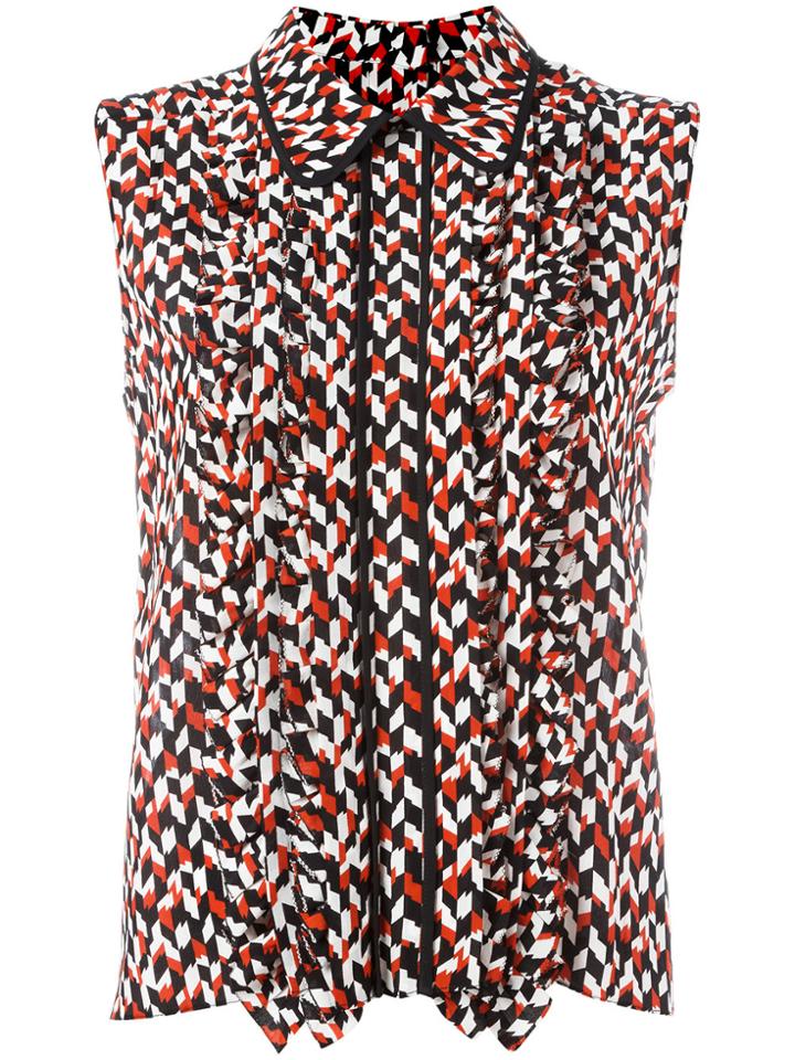 Marni Geometric Pattern Sleeveless Blouse - Black