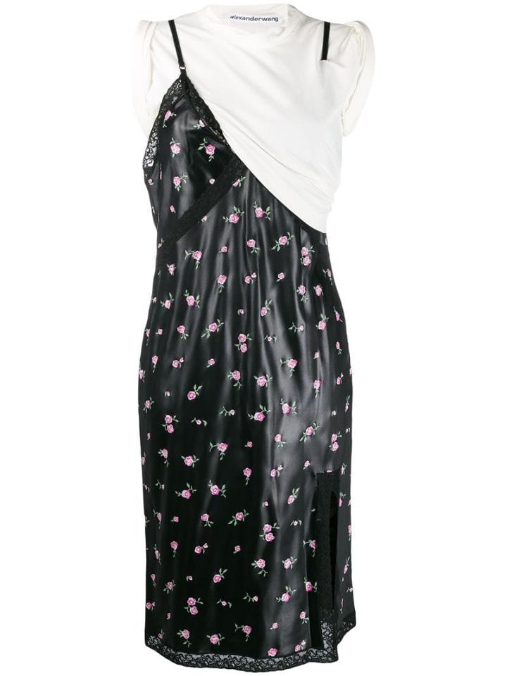 Alexander Wang Floral T-shirt Dress - Black