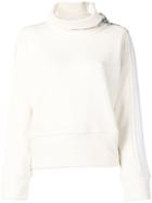 Sportmax Stand Up Collar Sweatshirt - White