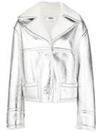 Mm6 Maison Margiela Leather Jacket - Silver