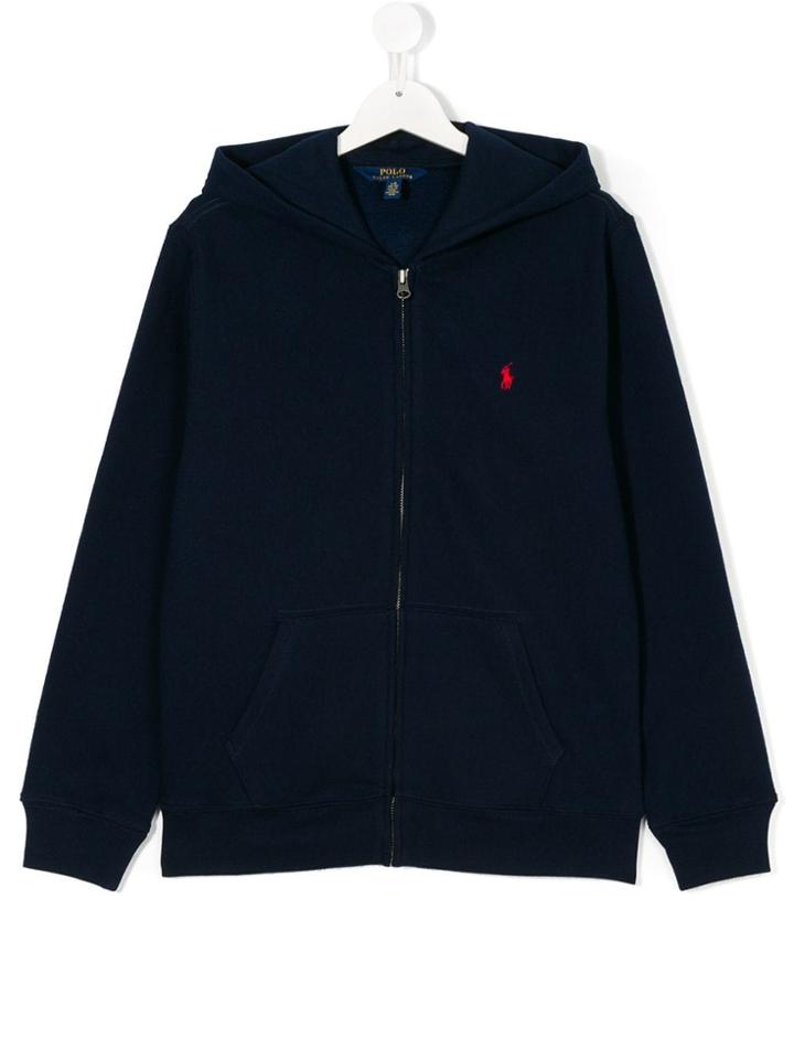 Ralph Lauren Kids Logo Zipped Hoodie - Blue