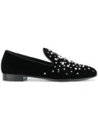 Giuseppe Zanotti Design Omar Crystal Slippers - Black