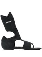 Prada Cut-out Detail Hybrid Sandals - Black