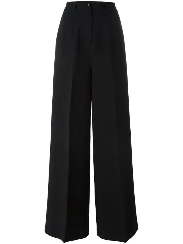 Twin-set Wide Trousers, Women's, Size: Small, Black, Polyester/viscose/spandex/elastane