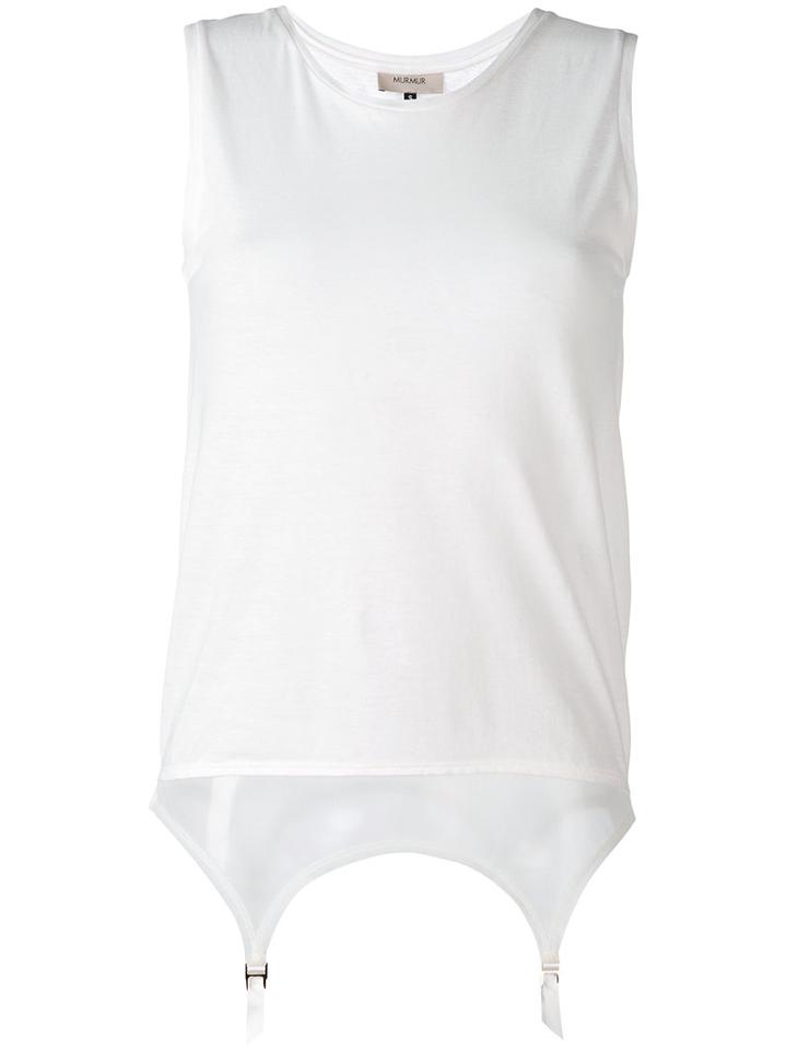 Murmur - Strip Tank Top - Women - Cotton/polyamide/spandex/elastane - M, White, Cotton/polyamide/spandex/elastane