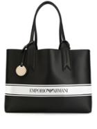 Emporio Armani Logo Stripe Tote Bag - Black