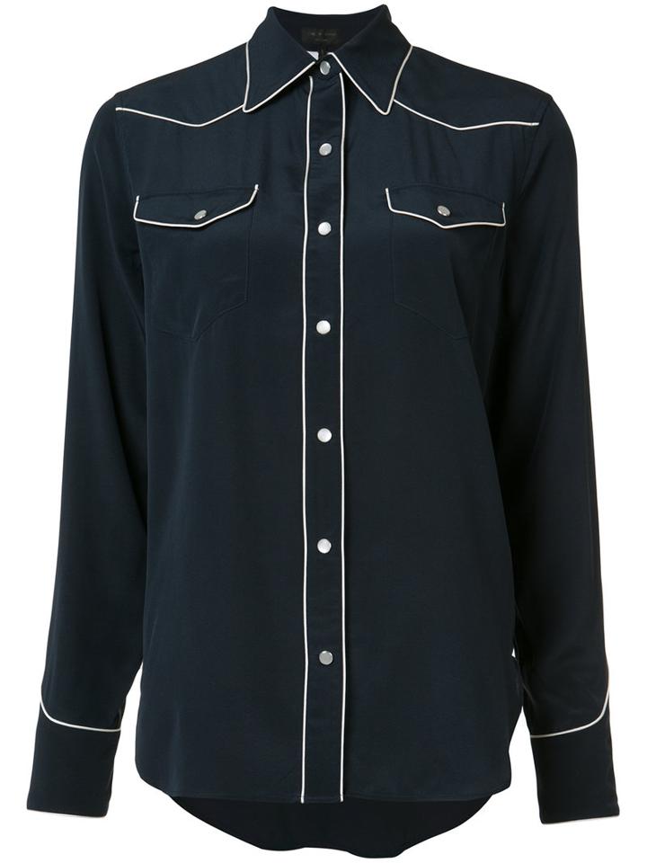 Rag & Bone Jesse Blouse, Women's, Size: Small, Blue, Silk