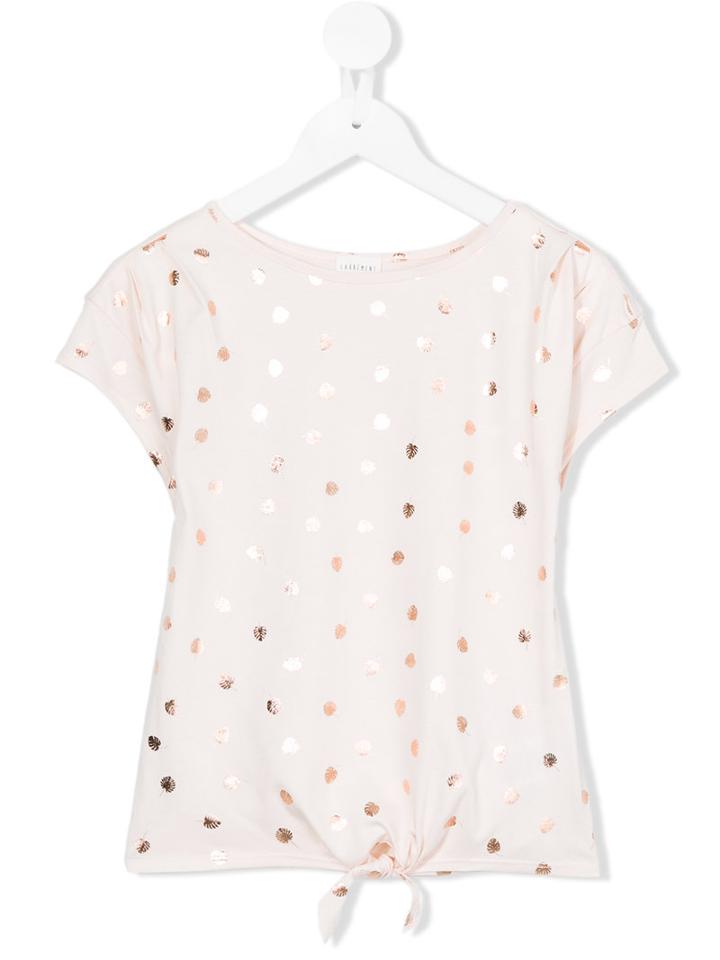 Carrèment Beau - Leaf Print T-shirt - Kids - Cotton/modal - 12 Yrs, Girl's, Nude/neutrals