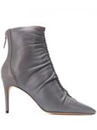 Alexandre Birman Ruched Ankle Boots - Grey