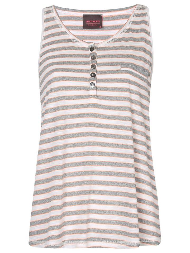 Lilly Sarti Striped Tank Top, Women's, Size: 36, Grey, Cotton/polyester