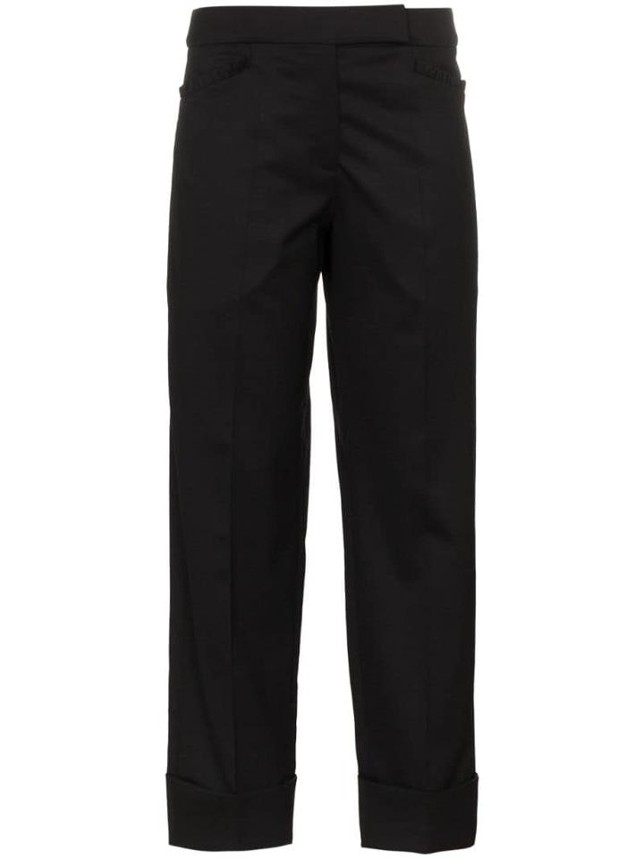 Simone Rocha Ruffle-trim Cropped Trousers - Black