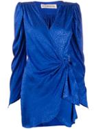 Nineminutes Animal Print Wrap Dress - Blue