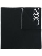 Versace Check Frill Scarf - Black