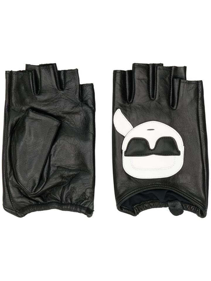 Karl Lagerfeld Fingerless Gloves - Black