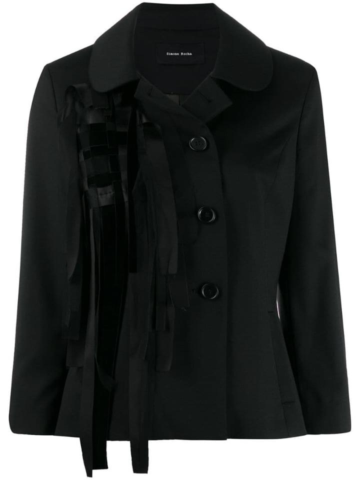 Simone Rocha Ribbon Trim Jacket - Black