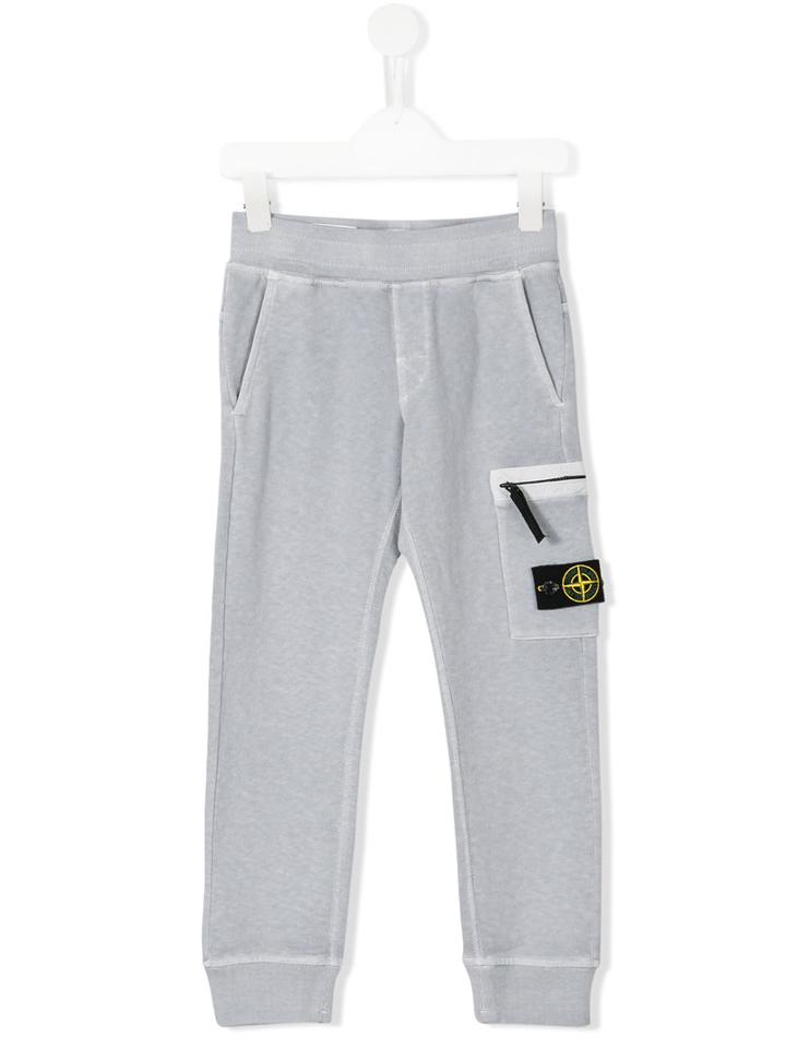 Stone Island Kids - Zipped Pocket Sweatpants - Kids - Cotton - 4 Yrs, Toddler Boy's, Grey