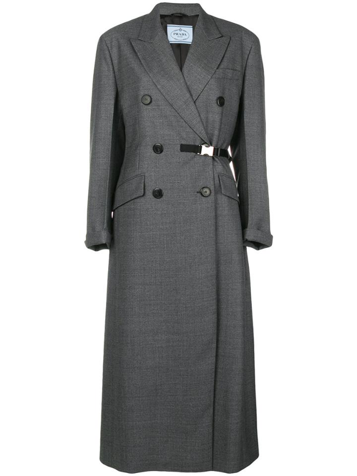 Prada Side Fastened Coat - Grey