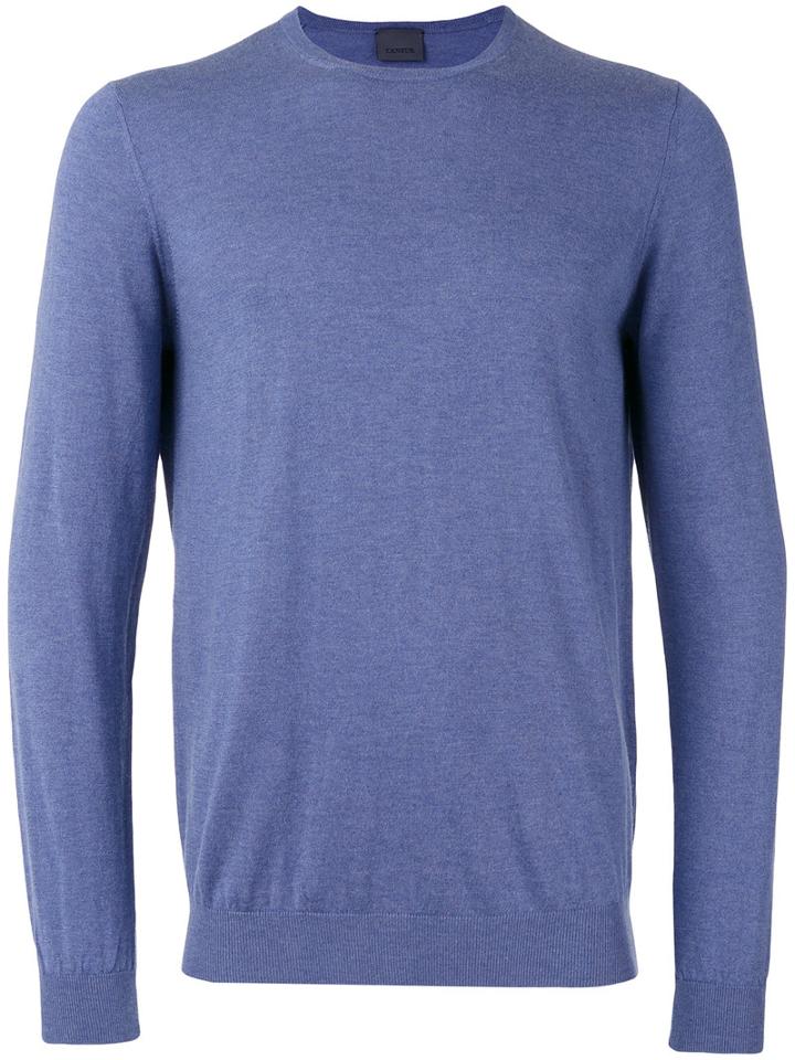 Laneus Crew-neck Jumper, Men's, Size: 52, Blue, Silk/cashmere