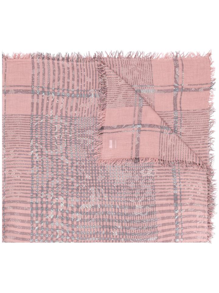 Faliero Sarti Raw Edge Scarf - Pink & Purple