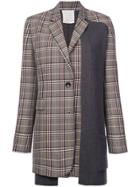 Monse Plaid Panelled Blazer - Brown
