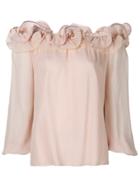 Blumarine Frill Trim Top - Nude & Neutrals