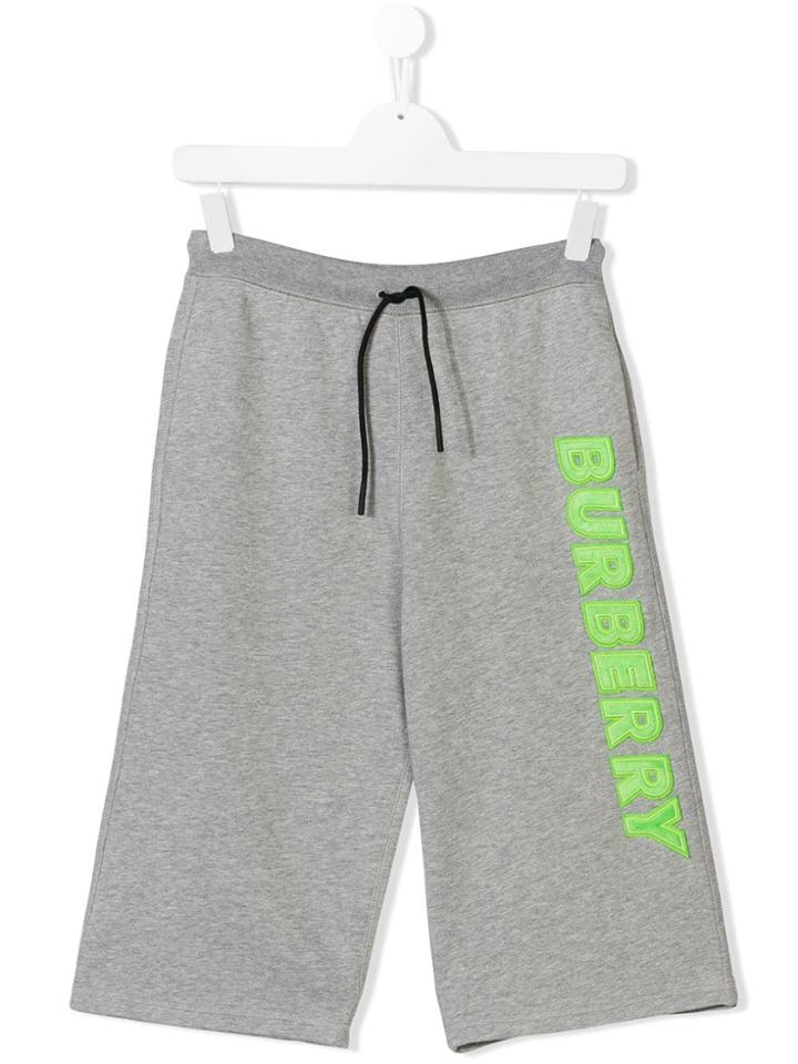 Burberry Kids Teen Logo Appliqué Shorts - Grey