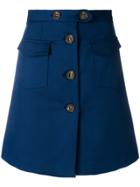 Red Valentino Button Front Skirt - Blue