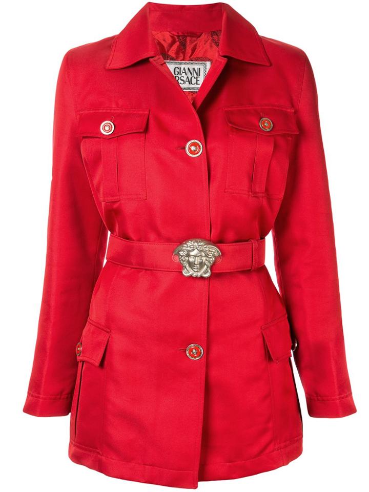 Versace Pre-owned Medusa Buckle Belt Jacket - Red