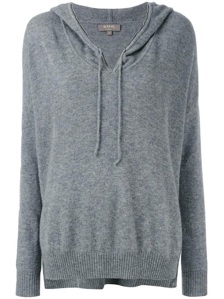 N.peal Metal Edge Hooded Jumper, Women's, Size: Small, Grey, Cashmere